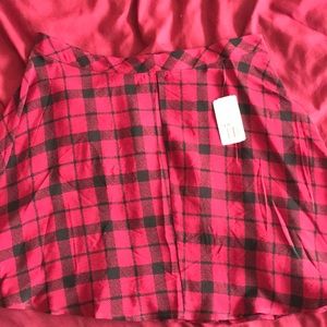 Red and black plaid circle skirt